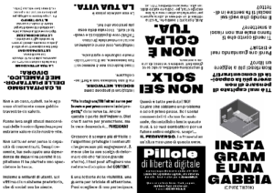 Anteprima di una fanzine monopagina (titolo INSTAGRAM è UNA GABBIA)